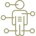 Abstraktes Icon, das die komplexen neuronalen Verbindungen der Sensorischen Integration darstellt.
